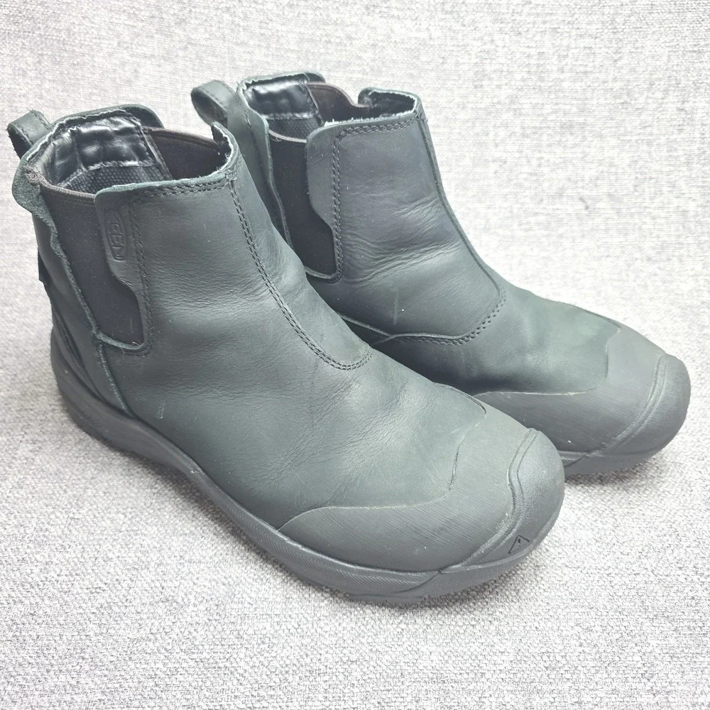 Keen Revel IV Chelsea Boots Men's Size 8 Black Leather Slip On Mid Top